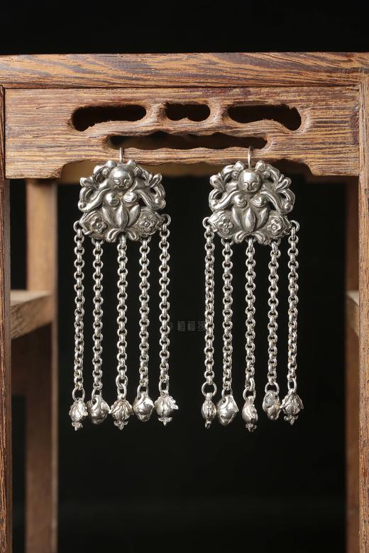 【连贵】老银莲花童子耳坠-YS2107226 商品图1