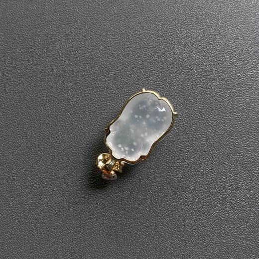 高冰种雪花棉翡翠猪18k黄金钻石镶嵌 商品图7