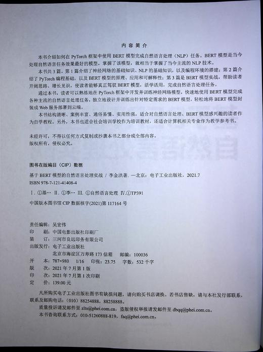 基于BERT模型的自然语言处理实战 商品图1