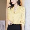 MZ 105308早秋气质V领醋酸绸缎衬衫 商品缩略图1