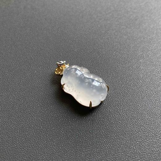 高冰种雪花棉翡翠猪18k黄金钻石镶嵌 商品图5