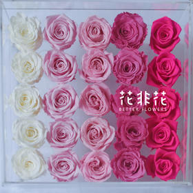 《专属情歌》- 高级亚克力方形礼盒渐变色永生花