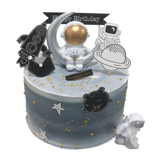 NO.261 ｜小小宇航员 ｜动物奶油蛋糕 商品图0