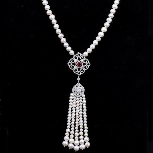 NM-MYL-202010261新款优雅简约气质珍珠贝珠毛衣链 商品图1