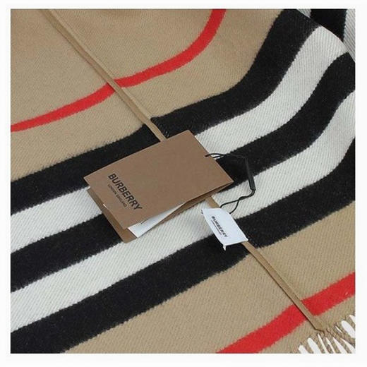 BURBERRY 巴宝莉 中性标志性条纹羊毛混纺提花披肩 8019415 A7026 商品图1