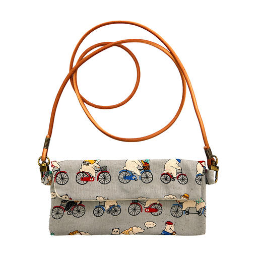 HUJI祤集Comfy斜挎包插画脚踏车白熊 商品图1