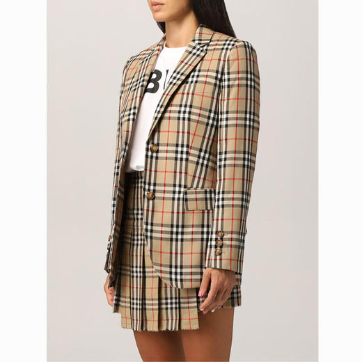 BURBERRY 巴宝莉  女士 Vintage 格纹羊毛精裁夹克 格子 8033466 A7028 商品图3