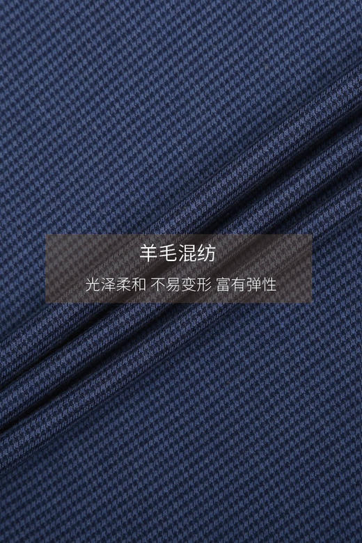 callisto羊毛混纺蓝色千鸟格意式领衬衫  FQSTL120C 商品图2