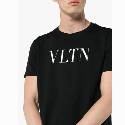 VALENTINO 华伦天奴 男士圆领短T恤 黑色 VV3MG03S72C 0NI 商品图3