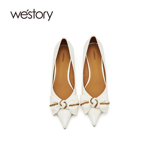 westory女鞋2021秋季新款真皮尖头浅口高跟鞋百搭单鞋S21CE34461 商品图3