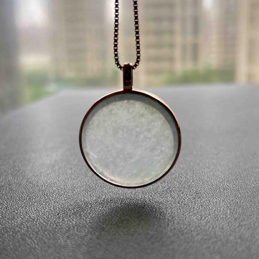 冰种厚庄翡翠圆牌无事牌18k玫瑰金镶嵌 商品图8