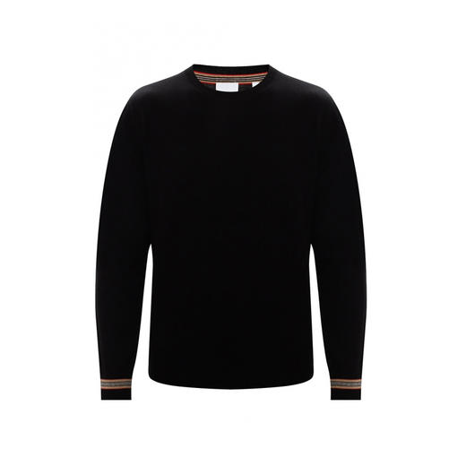 【二】BURBERRY 博柏利 男士 标志性条纹装饰羊毛针织衫 黑色 8033201 A1189 商品图0