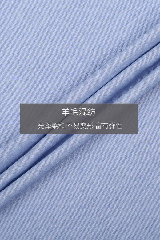 callisto羊毛混纺蓝色意式领衬衫  FQSTL071C 商品图4