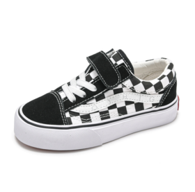 【童鞋】万斯巴黑白棋盘格子儿童帆布鞋