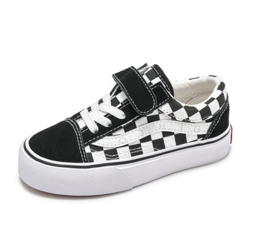 【童鞋】万斯巴黑白棋盘格子儿童帆布鞋 商品图0
