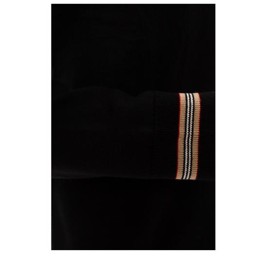 【二】BURBERRY 博柏利 男士 标志性条纹装饰羊毛针织衫 黑色 8033201 A1189 商品图2