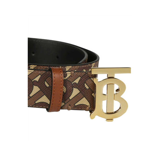 【二】BURBERRY 巴宝莉 女士专属标识条纹环保帆布拼皮革腰带 混色 8018991 A7432 商品图2