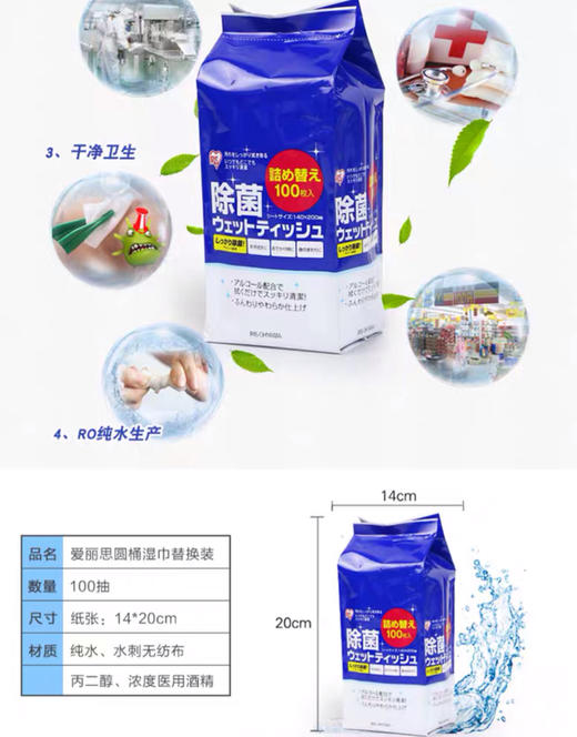 8F  IRIS爱丽思消毒湿巾（替换装） 商品图1