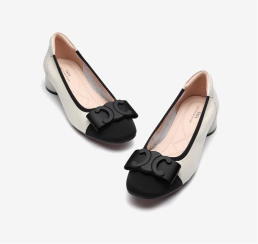 浪漫蝴蝶黑跟鞋法式温柔OL风 商品图0