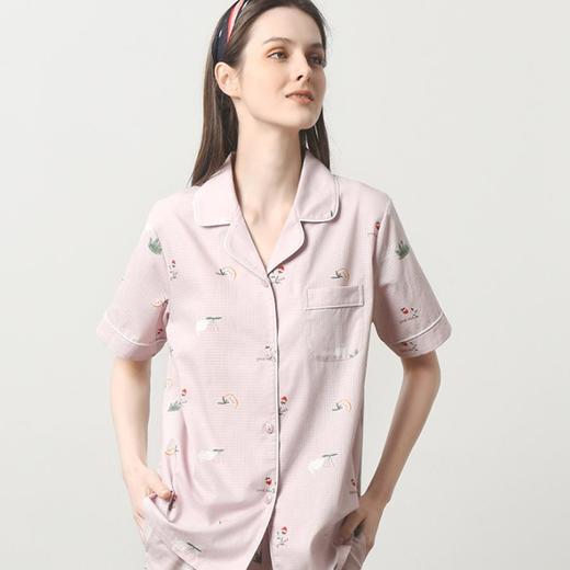 3楼 美标清新水果印花纯棉棉纱家居服套装89070 商品图2