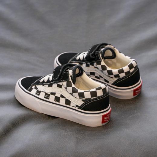 【童鞋】万斯巴黑白棋盘格子儿童帆布鞋 商品图2