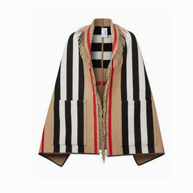 BURBERRY 巴宝莉 中性标志性条纹羊毛混纺提花披肩 8019415 A7026