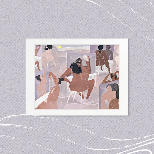 《洗澡》艺术微喷画芯+纸画框 商品图1