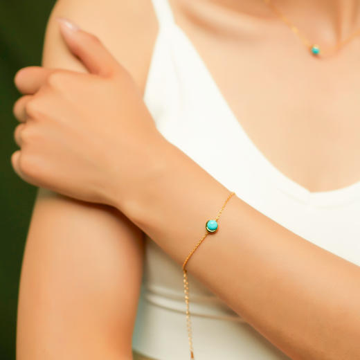 醍醐 原矿高瓷蓝松石 星月套装 项链 手链 耳饰 商品图1