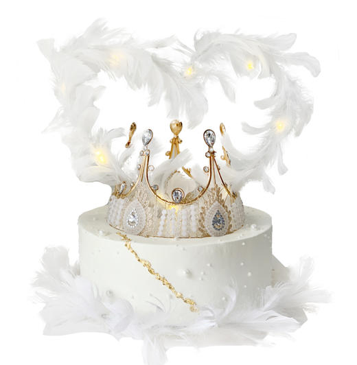 【NO.25】网红爆款 大气羽毛女神系列 原味奶油水果蛋糕 商品图0