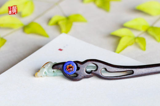 天然翡翠发簪 配青金【浩雪凝霜】 商品图2