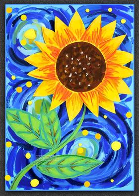 7-9岁《星空下绽放的向日葵》花朵【自动发货：下单后，点击手机短信中收到的链接，即可获取文件下载的链接；如有任何问题，可添加客服微信hm33268获得帮助】