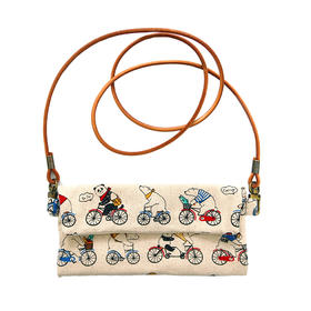 HUJI祤集Comfy斜挎包插画脚踏车白熊