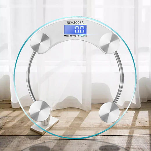 【家用电器】电子体重秤钢化玻璃健康人体电子体重秤 商品图0