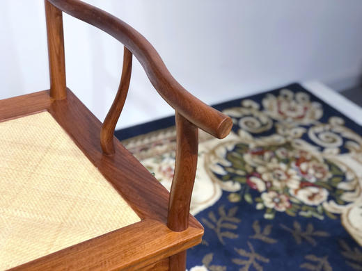 红桥红  家具严选  缅甸花梨（大果紫檀）【藤面 上博四出头官帽椅 】 商品图7