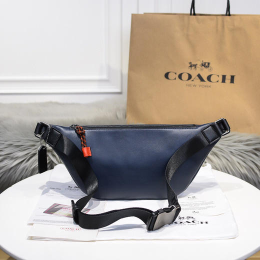 夏日特惠💰550 COACH/蔻驰男士新款开心马车图案混合蓝色RIVINGTON腰包4592 商品图2