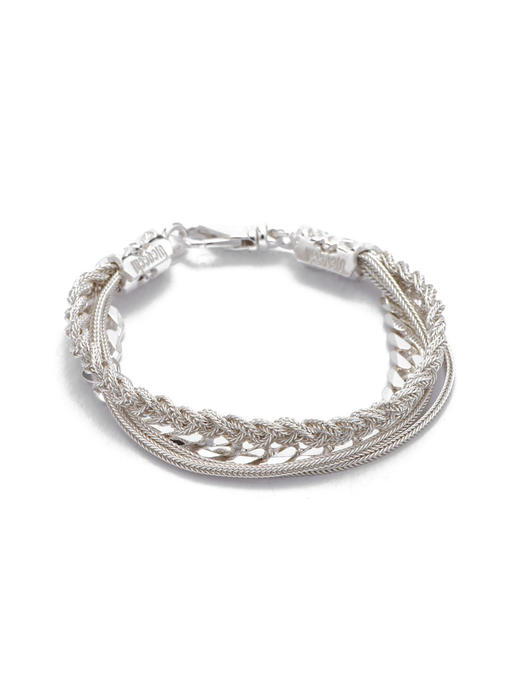 北京仓｜Emanuele Bicocchi-Ice Chain And Braided-混合 编织 手链（冰白色）［意大利设计师］ 商品图1