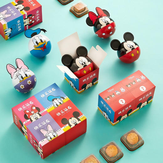【盲盒包装随机】迪士尼月饼礼盒 中秋节月饼礼盒快乐萌友广式蛋黄莲蓉月饼50g 商品图2