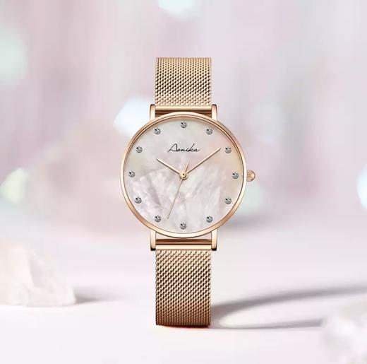 1F【奥尼卡】(AONIKA)英国品牌淑女系列时尚简约玫瑰金女表白色贝母面AL2.28.4.11.5.00 商品图5