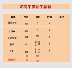 深圳龙岗中学新生套餐