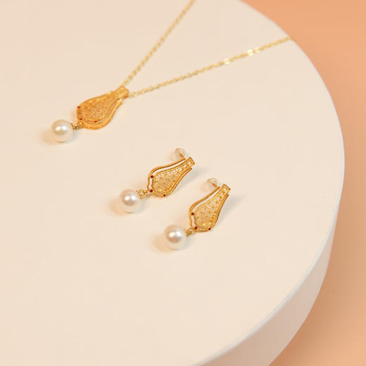 【宫廷系列】饮水鸟  手工花丝镶嵌 项链耳钉耳坠手镯饰品 银镀金 珐琅彩 天然珍珠 商品图8