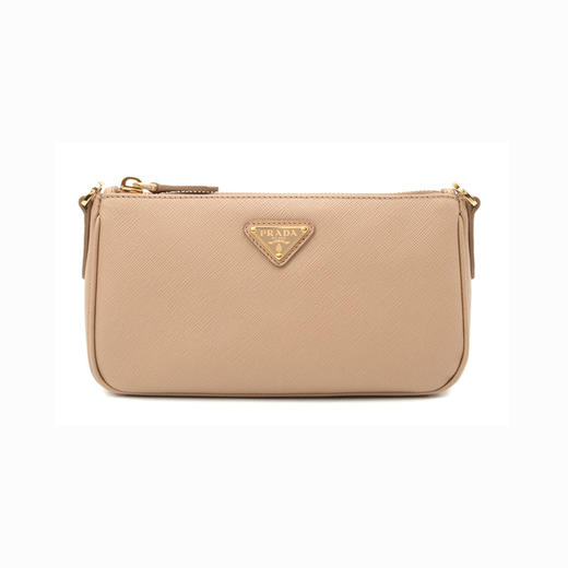 PRADA 普拉达 女士 Identity Saffiano 皮革三角形饰有金属刻字徽标斜挎单肩包 粉色 1BH171 NZV F0MUH IOO 商品图0
