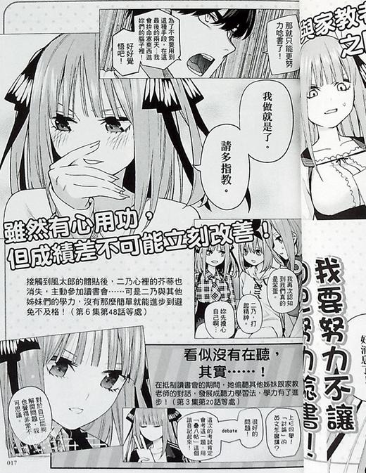 【中商原版】漫画 五等分的新娘角色设定数据书 二乃（全）春场 葱 台版漫画书 东立 商品图6