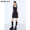 NEELLY纳俪连衣裙女方领泡泡袖中长款裙子闪钻高腰带设计简约通勤N21072Y01061 商品缩略图3