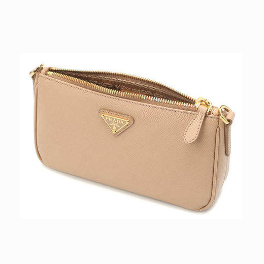 PRADA 普拉达 女士 Identity Saffiano 皮革三角形饰有金属刻字徽标斜挎单肩包 粉色 1BH171 NZV F0MUH IOO 商品图2