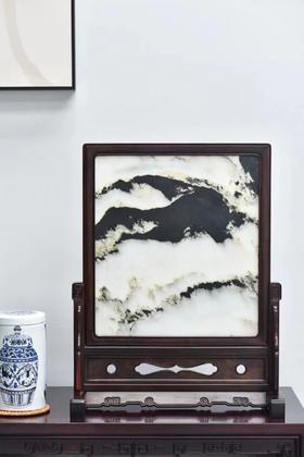 云石插屏/大红酸枝