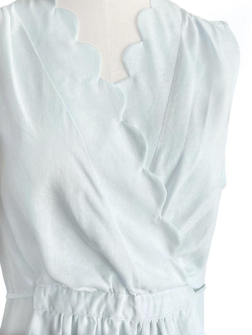 TYNVIE 波浪纹领口大插袋无袖连衣裙-浅蓝色 商品图5