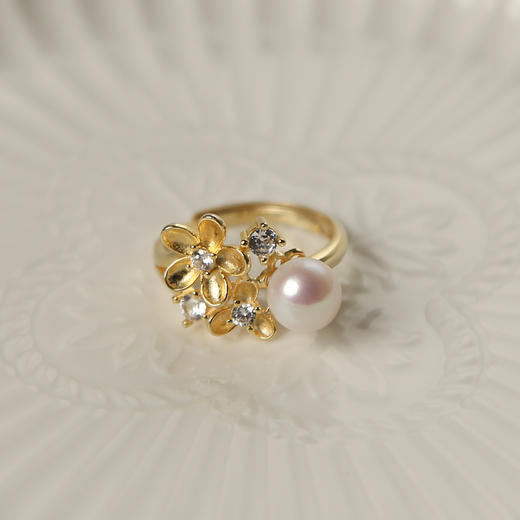 Manreya玛芮雅「花与爱丽丝」天然淡水AK珍珠花朵戒指气质优雅感 商品图6