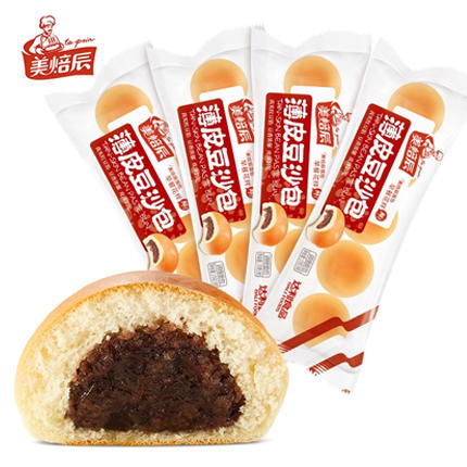 【9.9元3袋】美焙辰薄皮豆沙包5枚装120g（0701551） 商品图0