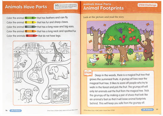 【Grade K】幼儿园大班Evan Moor出版美国加州教材课本Smart Start STEM grade K聪慧启蒙学科练习册 商品图3