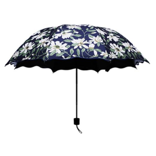 【雨伞】百合花黑胶防紫外遮阳晴雨二用折叠雨伞 商品图1